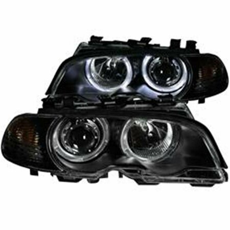 KENTO GEAR 01-04 BMW 3 Series E46 Projector with Halo Black Clear with Amber Headlights KE2472329